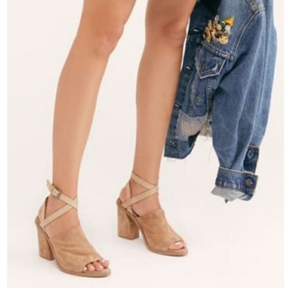Free People See Ya There Heel Suede Wrap Sandal - Picture 1 of 11